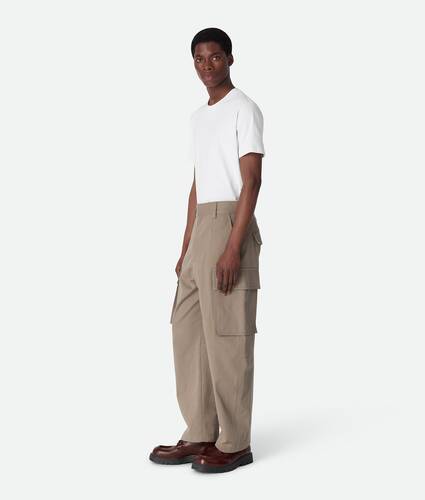 Men's Cotton Twill Cargo Pants in Grey seal Bottega Veneta Lithuania EN - Image 2