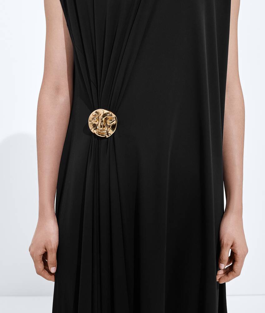 Women's Crepe Viscose Jersey Dress in Black | Bottega Veneta NO Women's Crepe Viscose Jersey Dress in Black | Bottega Veneta NO