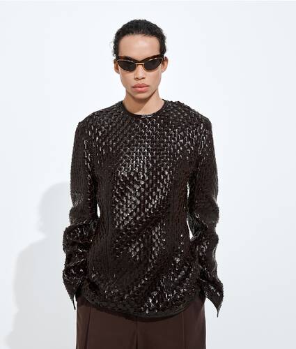  Scale Intreccio Leather Top