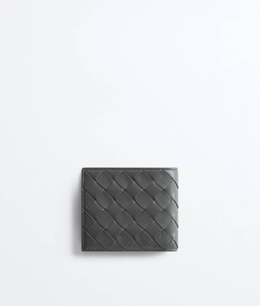 Men's Intrecciato Bi-Fold Wallet With Coin Purse in Obsidian grey/radar Bottega Veneta United Kingdom EN - Image 3