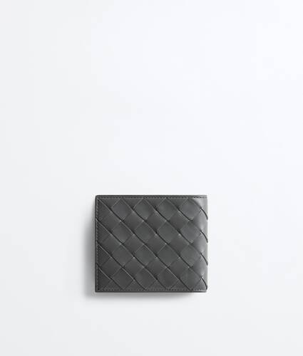 Men's Intrecciato Bi-Fold Wallet With Coin Purse in Obsidian grey/radar Bottega Veneta United Kingdom EN - Image 3
