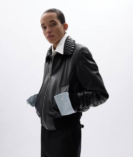 Giacca imbottita in pelle lucida da Donna in Double black Bottega Veneta Italia IT - Image 1