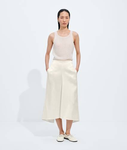 Rock aus gl&auml;nzendem Cupro f&uuml;r Damen in Parchment Bottega Veneta Deutschland DE - Image 1