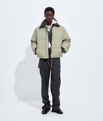 Men's Cotton and Nylon Twill Puffer Jacket in Tarragon Bottega Veneta Canada EN - Image 1