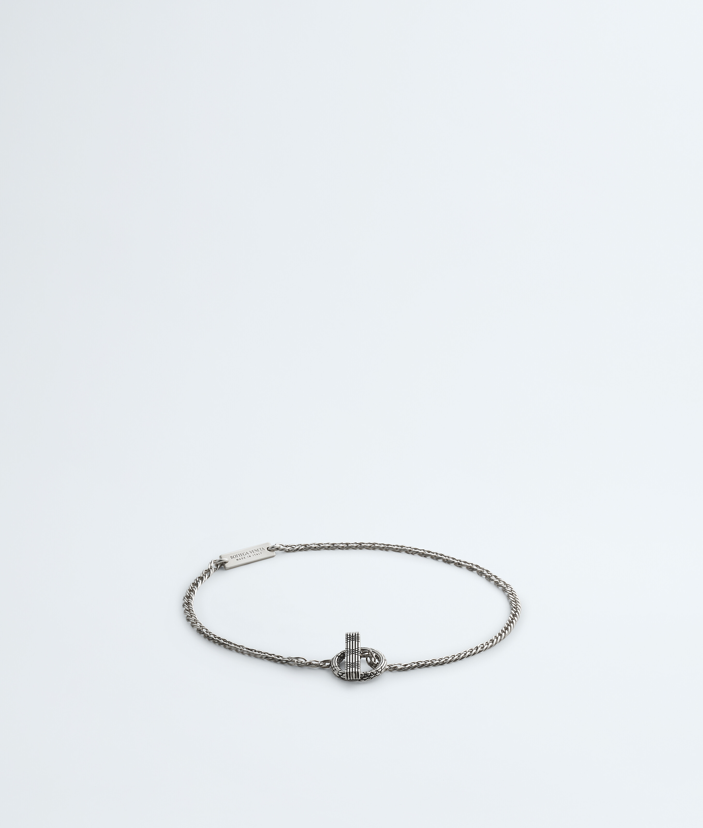 Bottega Veneta Silver Veneta Chain Bracelet - Man - M