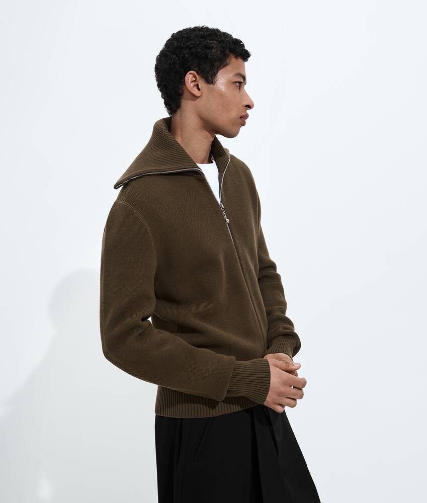 Display a large version of the product image 2 - Wool and Cotton Zip-up Cardigan