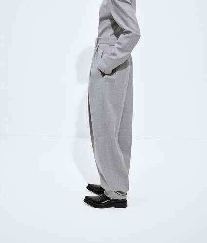 Hose aus kompaktem Wollflanell f&uuml;r Damen in Sterling melange Bottega Veneta Deutschland DE - Image 2