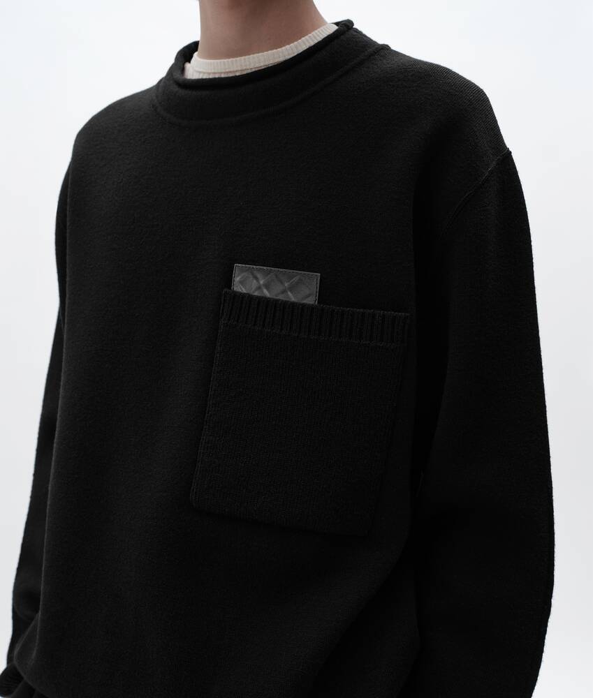 Men's Wool and Cashmere Sweater in Double black Bottega Veneta France EN - Image 4