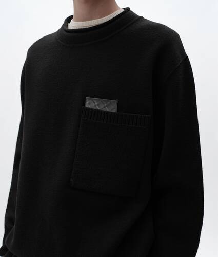 Men's Wool and Cashmere Sweater in Double black Bottega Veneta France EN - Image 4