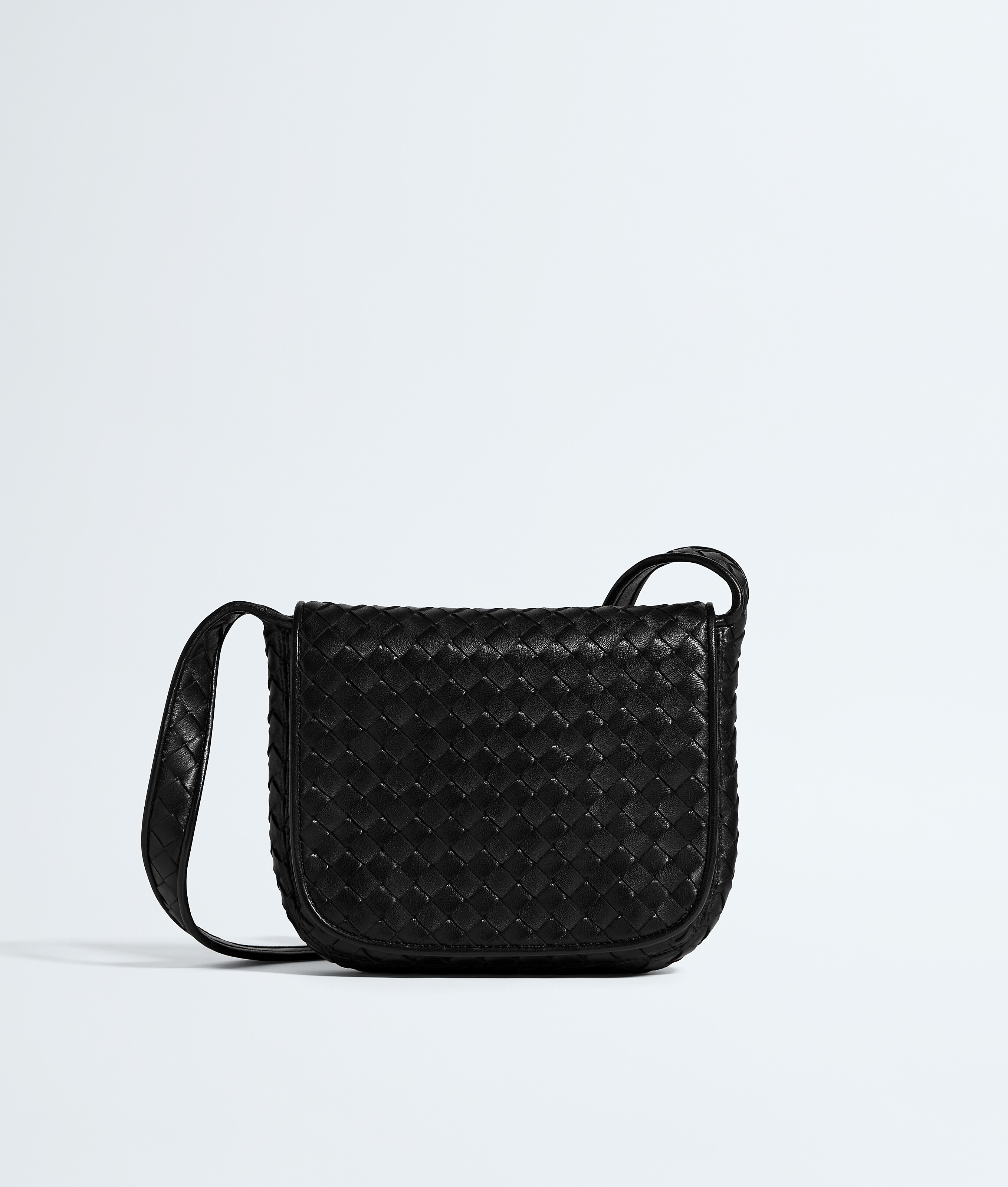 Men's Mini Veneto Flap Messenger in Black Bottega Veneta France EN - Image 1