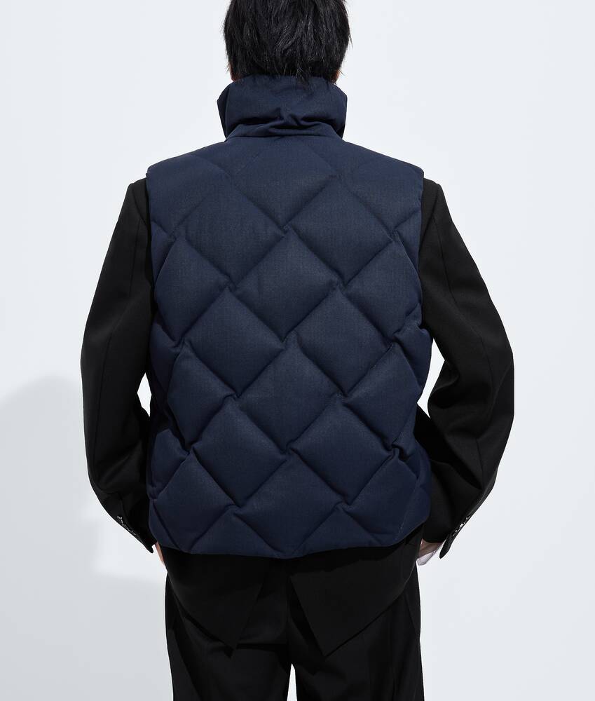 Men's Nylon and Cotton Quilted Gilet in Midnight blue Bottega Veneta Canada EN - Image 3
