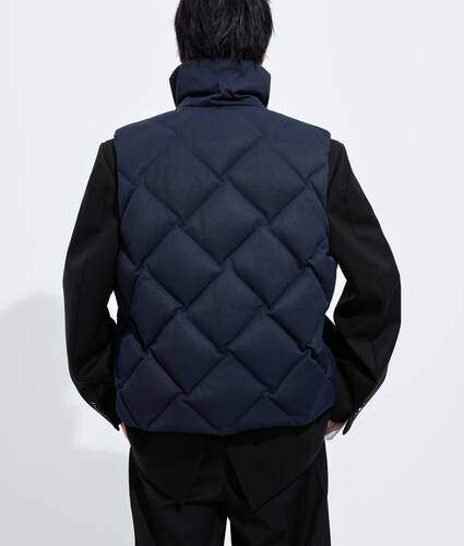 Men's Nylon and Cotton Quilted Gilet in Midnight blue Bottega Veneta Canada EN - Image 3