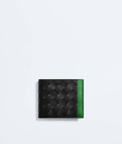 Men's Intrecciato Bi-Fold Wallet in Black/shamrock Bottega Veneta Hong Kong SAR China EN - Image 1