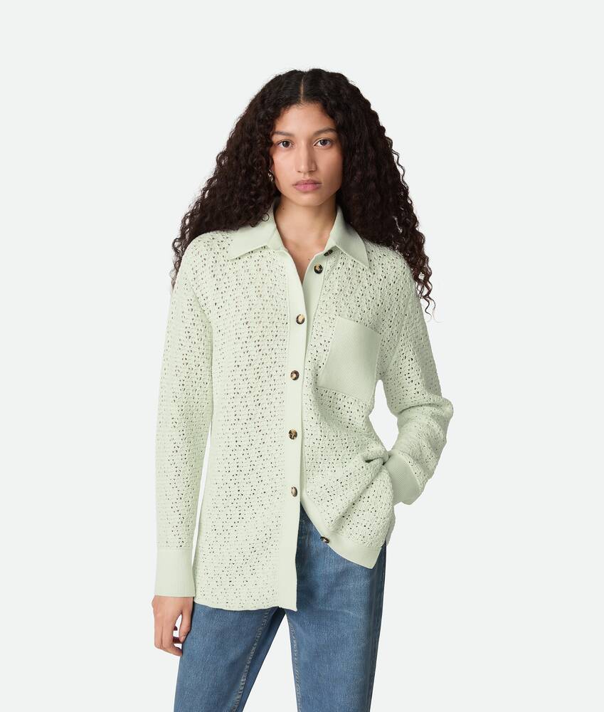 Display a large version of the product image 1 - Cotton Crochet Knit Shirt