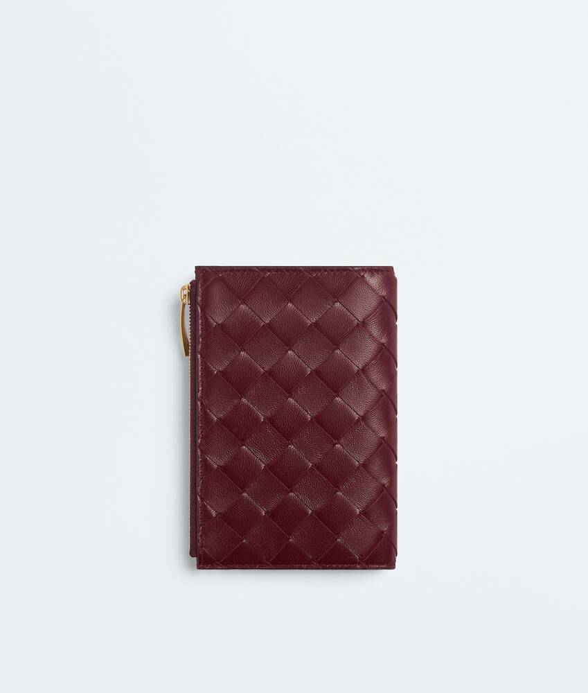 Women's Intrecciato Medium Bi-Fold Wallet in Barolo Bottega Veneta France EN - Image 3