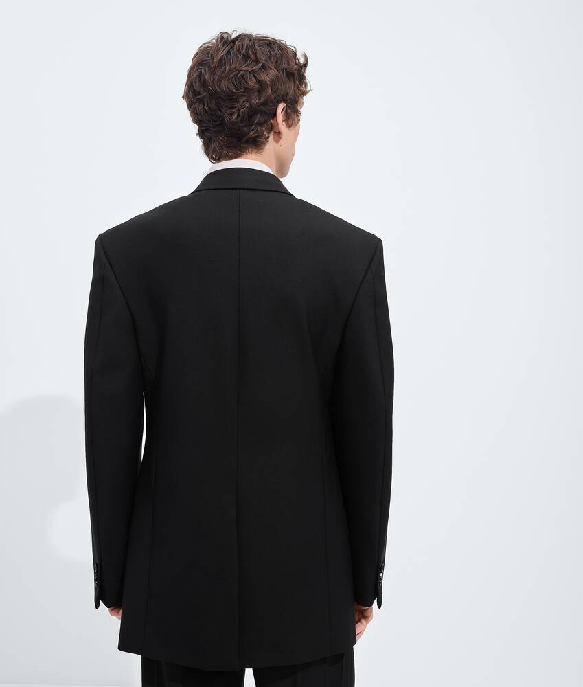 Men's Wool and Mohair Gabardine Jacket in Double black Bottega Veneta Canada EN - Image 3