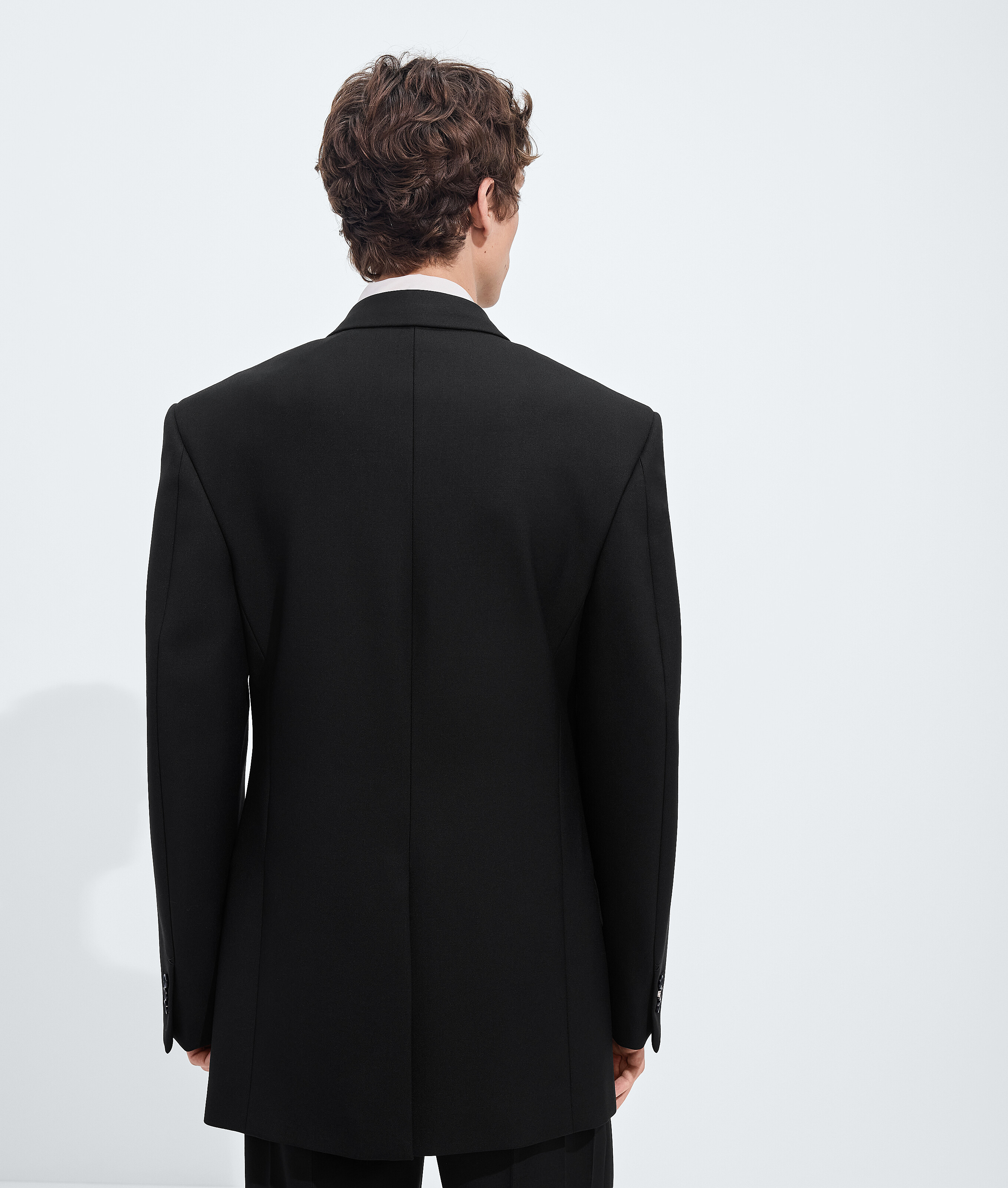 Men's Wool and Mohair Gabardine Jacket in Double black Bottega Veneta Luxembourg EN - Image 3