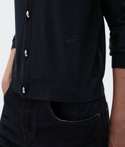 Women's Wool Underpinning Cardigan  in Midnight blue Bottega Veneta Latvia EN - Image 4