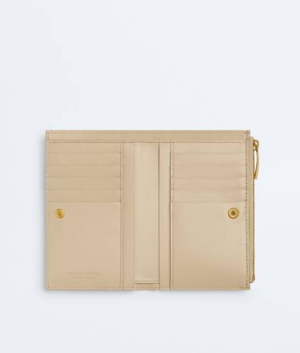Medium Intrecciato Bi-Fold Zip Wallet