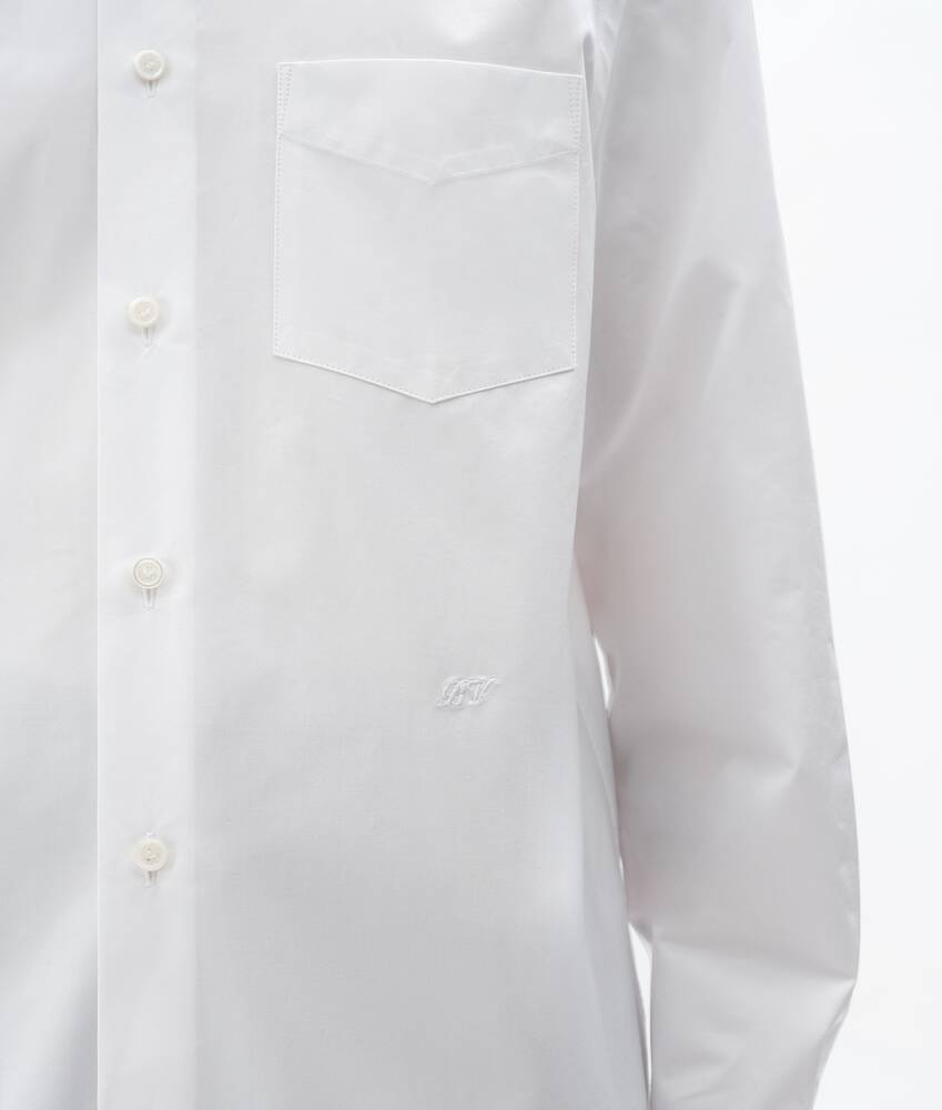 Men's Compact Cotton Poplin Shirt in White Bottega Veneta United States EN - Image 4