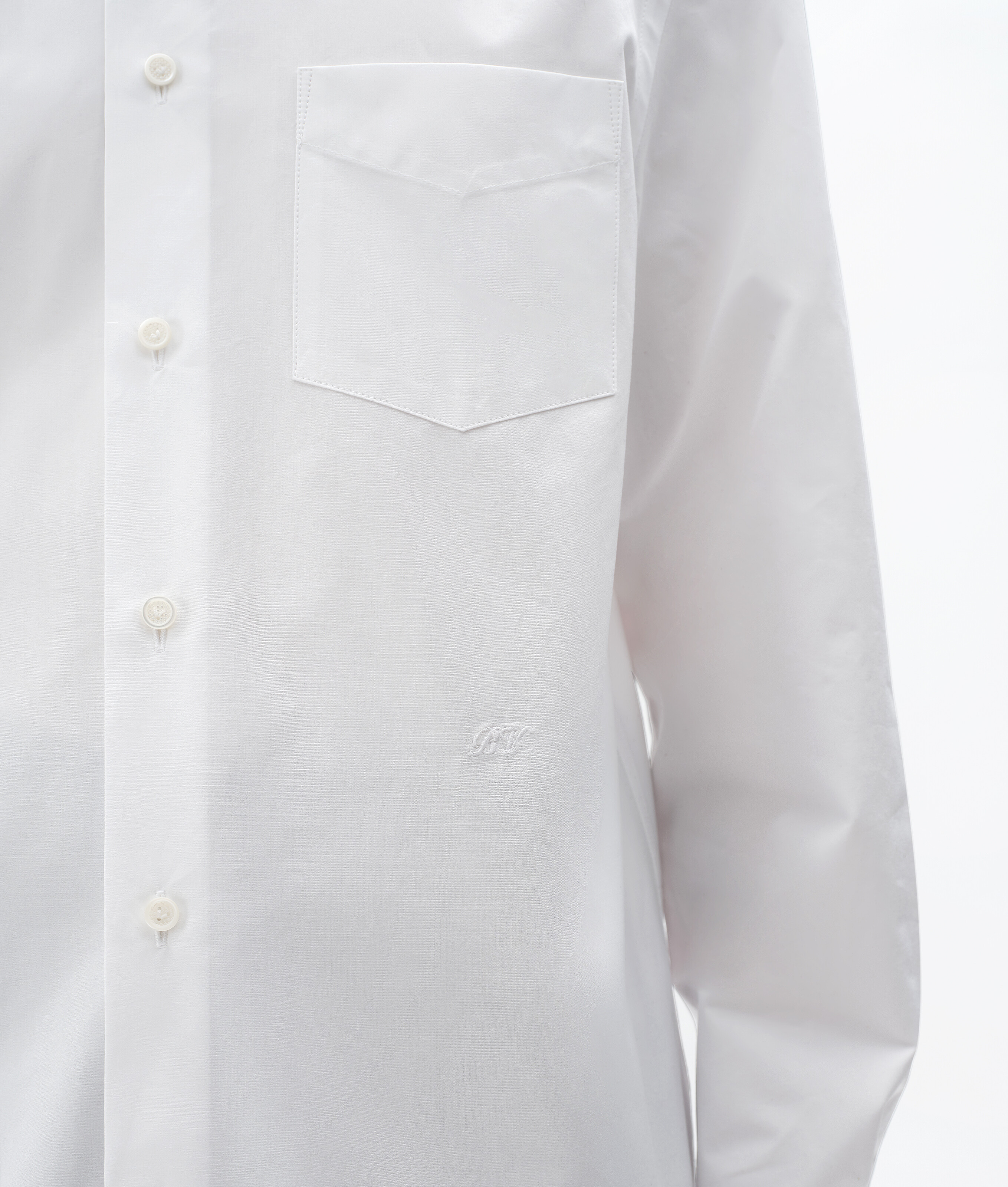 Men's Compact Cotton Poplin Shirt in White Bottega Veneta Luxembourg EN - Image 4