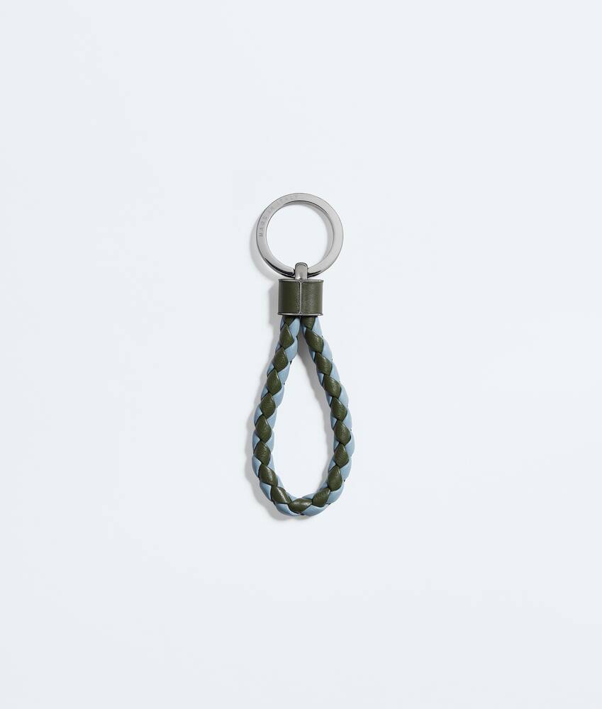 Intreccio编织钥匙圈 为 男士 在 苔原绿/晶石蓝 Bottega Veneta 新加坡 ZH - Image 2