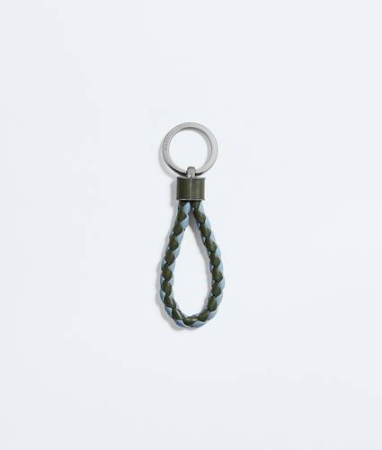 Men's Intreccio Key Ring in Green tweed/mineral Bottega Veneta Qatar EN - Image 2