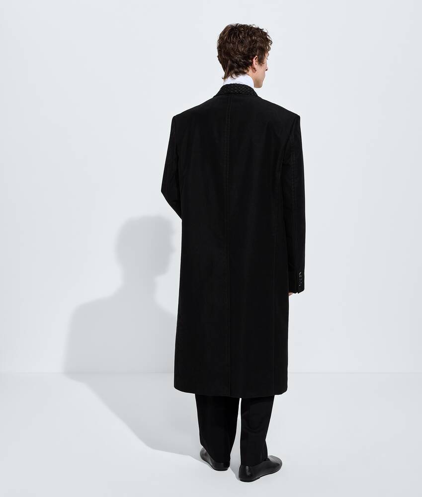 Men's Compact Cotton Moleskin Coat  in Double black Bottega Veneta Latvia EN - Image 3