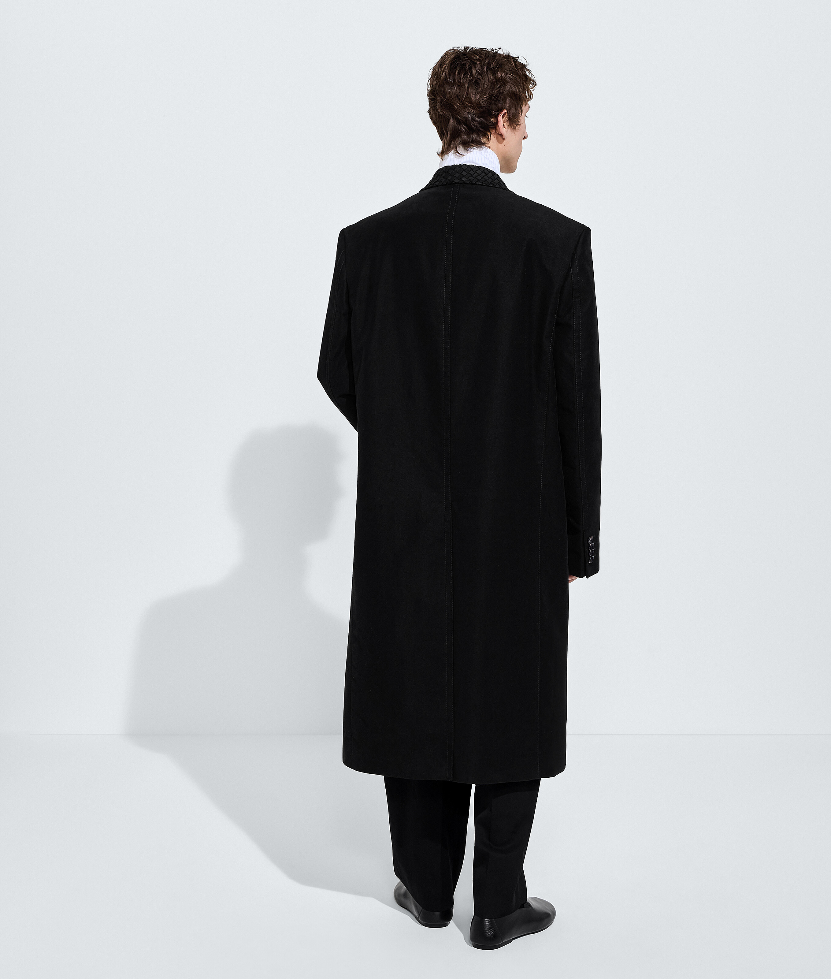 Men's Compact Cotton Moleskin Coat  in Double black Bottega Veneta Luxembourg EN - Image 3