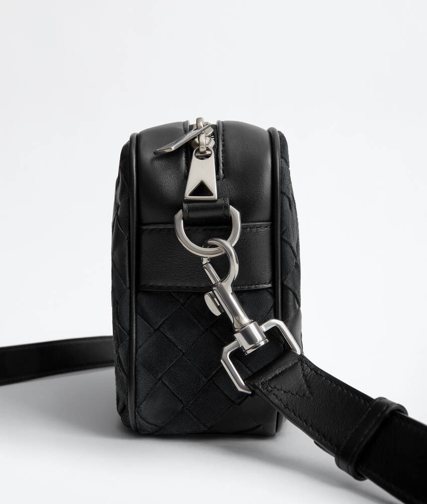 Men's Small Intrecciato Camera Bag in Black Bottega Veneta Greece EN - Image 3