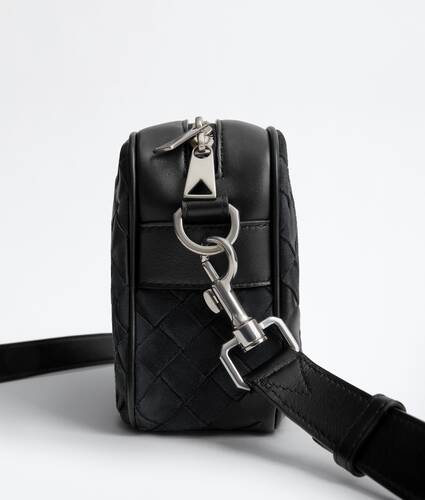 Men's Small Intrecciato Camera Bag in Black Bottega Veneta Greece EN - Image 3