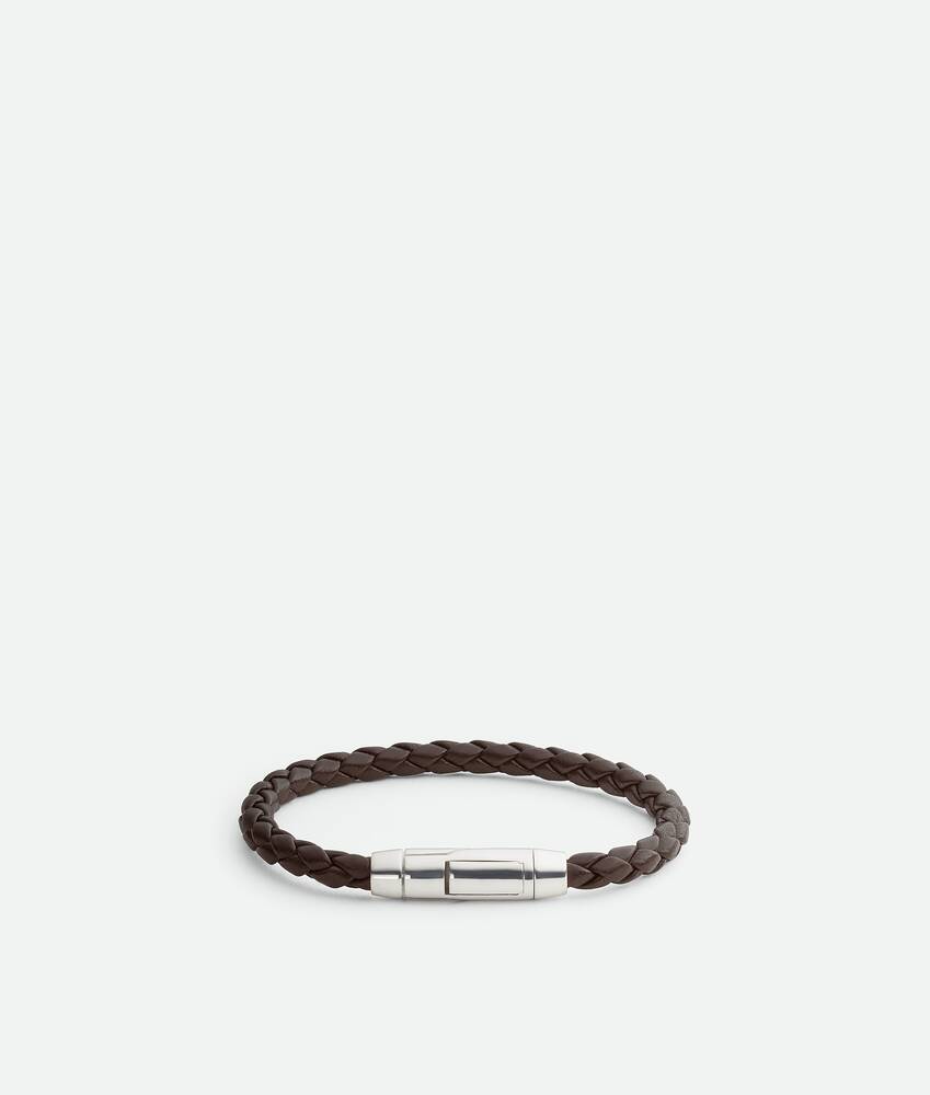 Men's Braid Leather Bracelet in Fondant Bottega Veneta Italy EN - Image 3