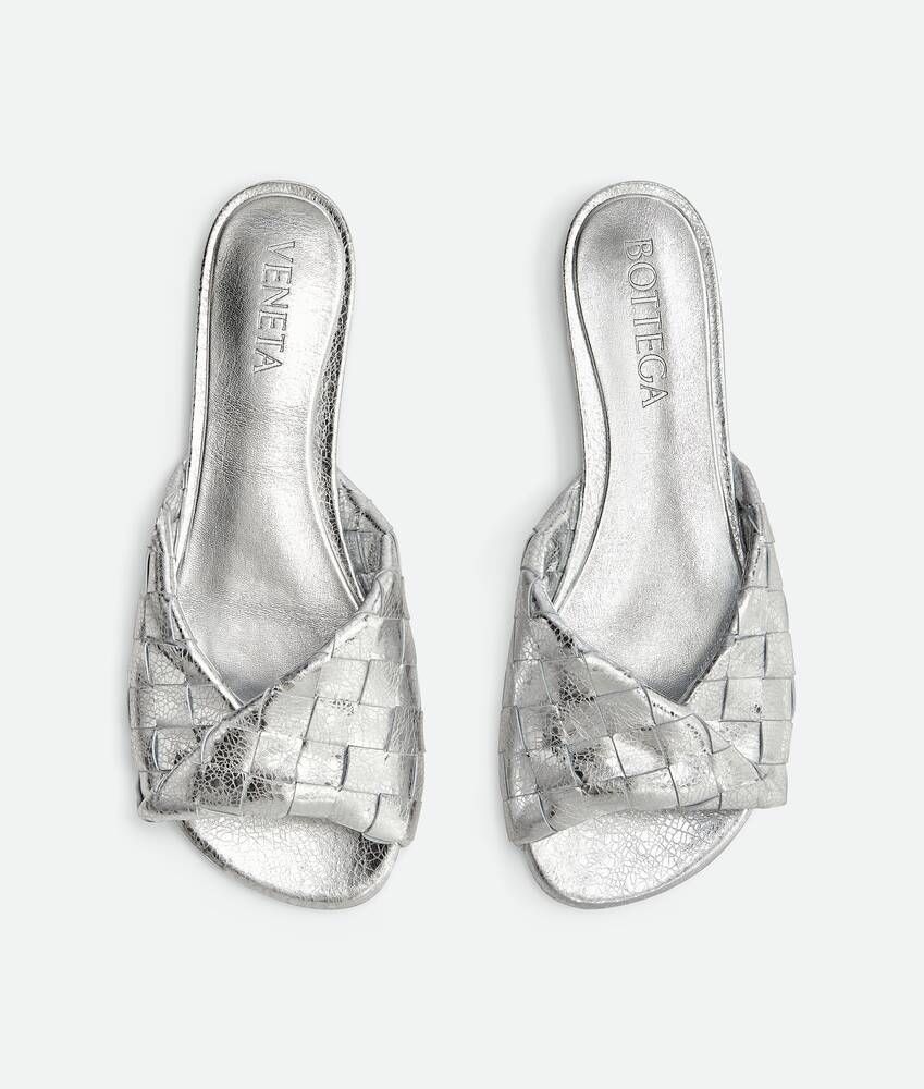 Women's Blink Flat Mule in Silver Bottega Veneta Croatia EN - Image 5