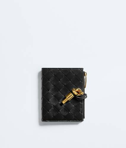 Women's Andiamo Small Bi-Fold Wallet in Black Bottega Veneta Denmark EN - Image 1
