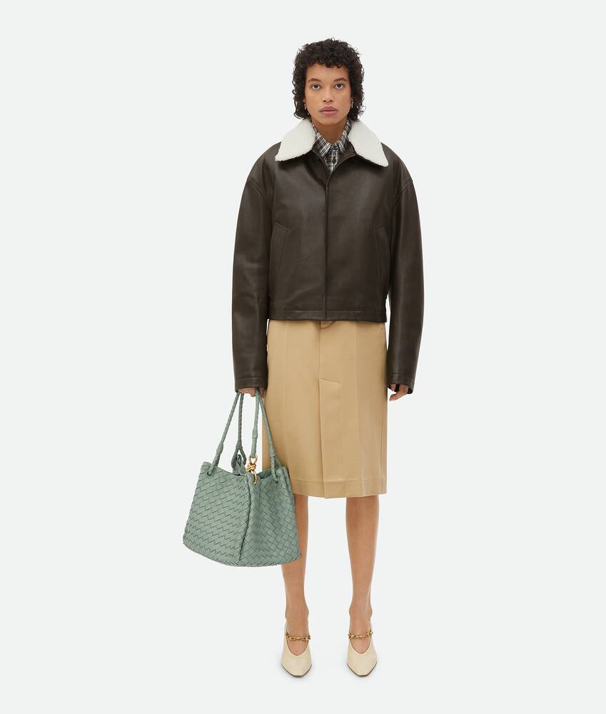 Women's Leather Jacket in Fondant Bottega Veneta Denmark EN - Image 4