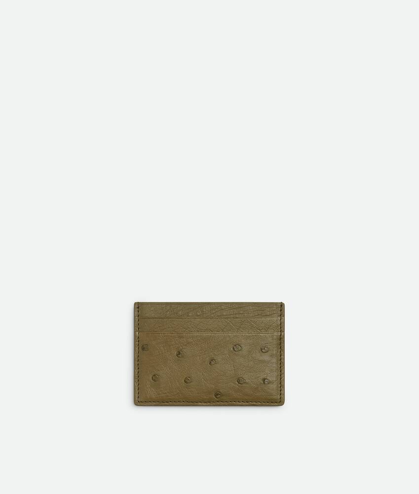 Men's Ostrich Credit Card Case in Algae Bottega Veneta Italy EN - Image 2