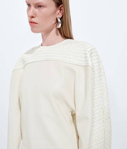 Women's Leather Dress in Parchment Bottega Veneta Belgium EN - Image 4