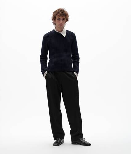 Men's Merino Wool Rib Knit Sweater in Midnight blue Bottega Veneta United States EN - Image 1