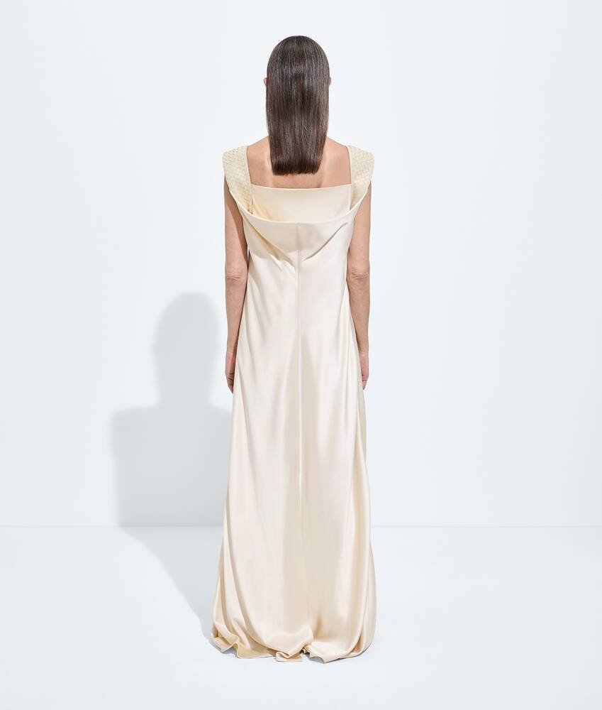 柔滑桑蚕丝丝缎连衣裙 为 所有 在 普罗塞克米白色 Bottega Veneta 新加坡 ZH - Image 3