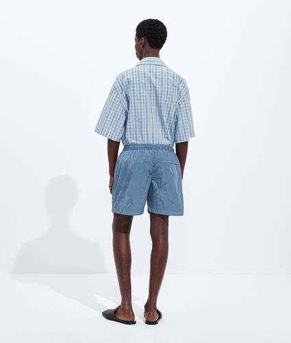 Men's Crinkled Nylon Swim Shorts in Utility blue Bottega Veneta Qatar EN - Image 3