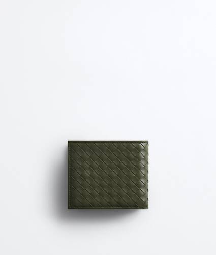 Men's Intrecciato Piccolo Bi-Fold Wallet with Coin Purse in Bark green/olive oil Bottega Veneta Hong Kong SAR China EN - Image 3