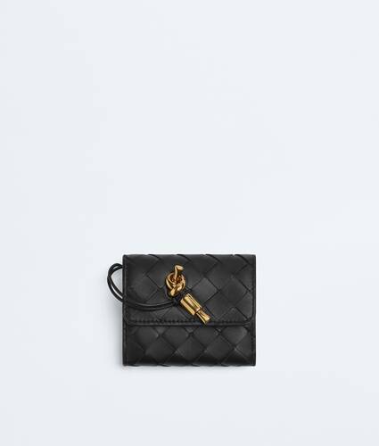 Women's Andiamo Tri-Fold Wallet in Black Bottega Veneta Thailand EN - Image 1