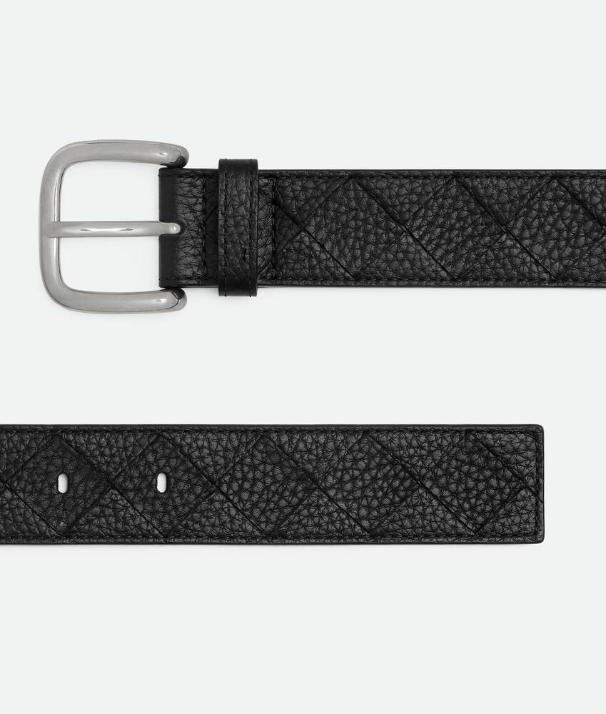 Men's Intrecciato Taurillon Belt in Black Bottega Veneta United States EN - Image 4