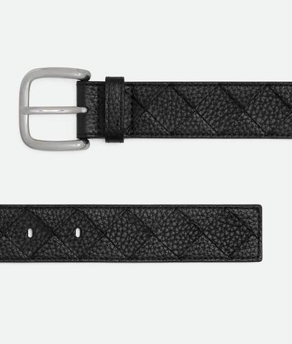 Men's Intrecciato Taurillon Belt in Black Bottega Veneta Ireland EN - Image 4