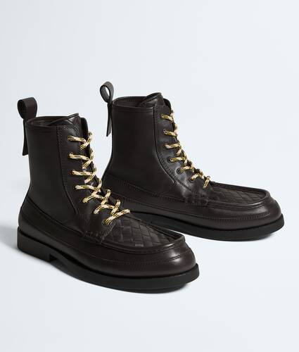 Men's Pier Lace-Up Ankle Boot in Espresso Bottega Veneta Italy EN - Image 3