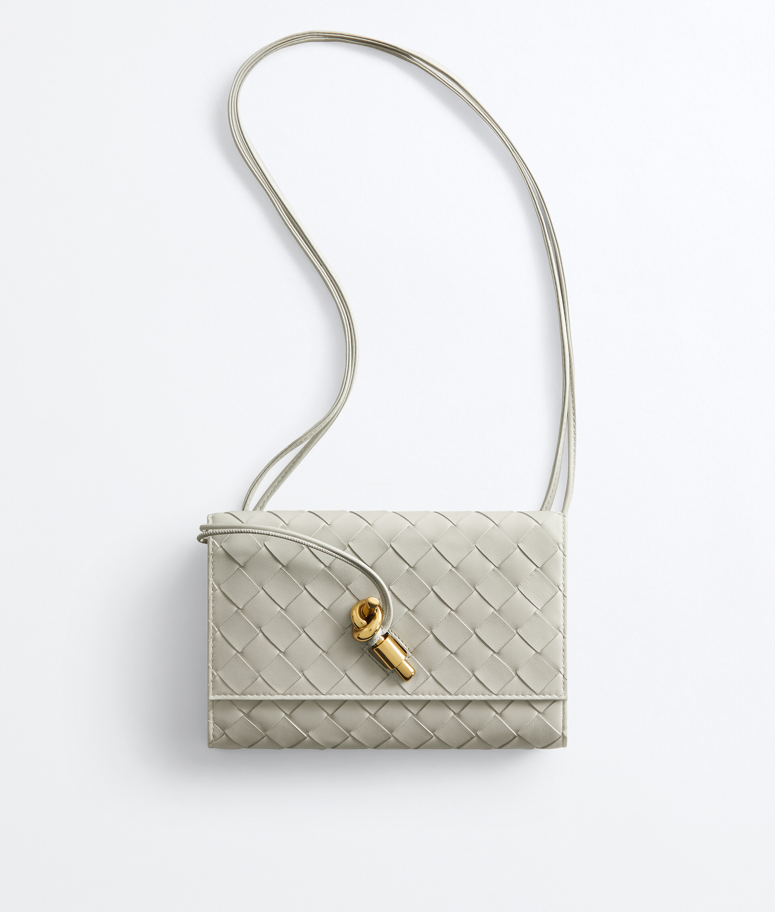 Women's Andiamo Pouch on Strap in Silica gray Bottega Veneta Luxembourg EN - Image 1