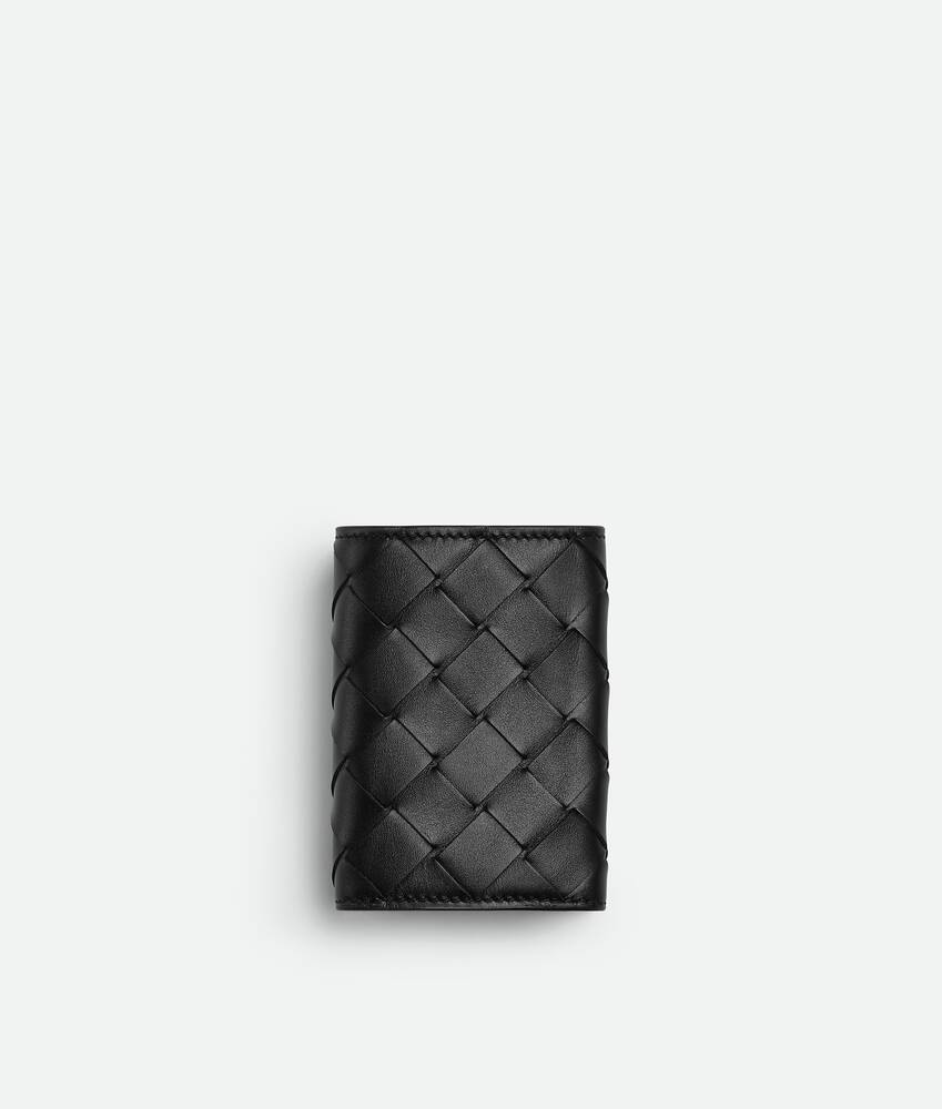 Men's Intrecciato Tiny Tri-Fold Wallet in Black grass Bottega Veneta Thailand EN - Image 3