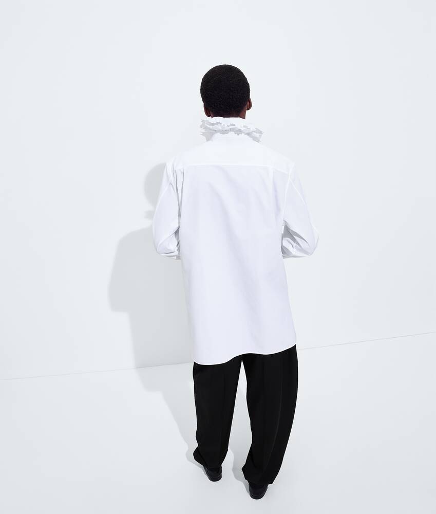 Men's Compact Cotton Poplin Shirt in White Bottega Veneta Ireland EN - Image 3