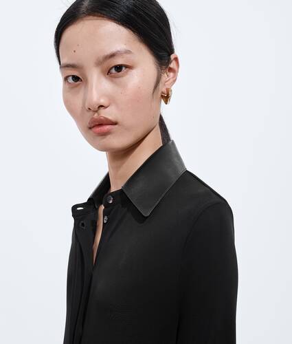 Women's Crepe Viscose Jersey Dress in Double black Bottega Veneta Luxembourg EN - Image 5