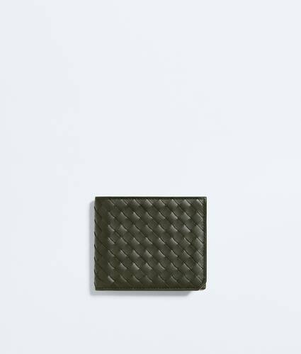 Men's Intrecciato Piccolo Bi-Fold Wallet in Bark green/olive oil Bottega Veneta Croatia EN - Image 1